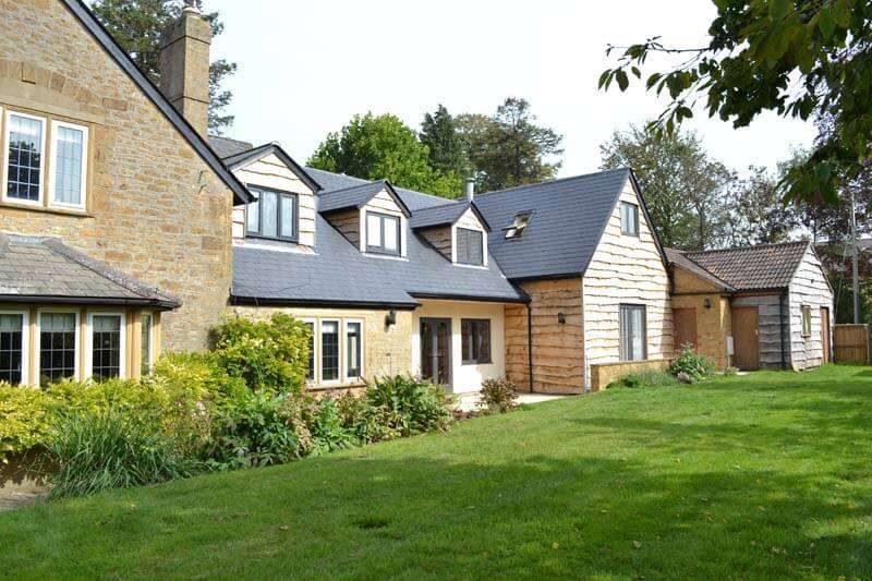 Extended stone cottage